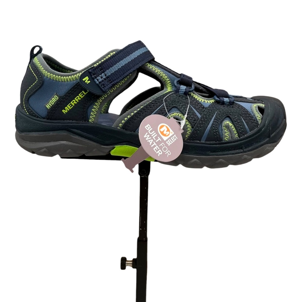 Merrell Big Boys Girls Hydro Water Sandals Closed Toe Size 3 Navy Blue Green